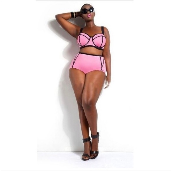 Neon High Waisted Bikini Pink or Purple - Picture 2 of 9